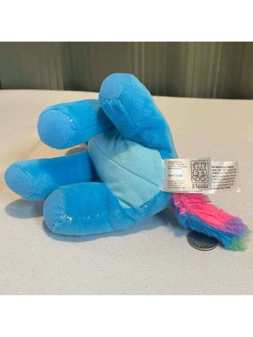 Blue Unicorn Plush with Big Glittery Eyes